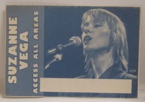 SUZANNE VEGA - VINTAGE ORIGINAL CONCERT TOUR CLOTH BACKSTAGE PASS *LAST ONE* - Picture 1 of 1