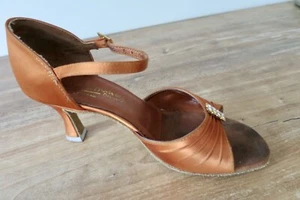 Tanzschuhe von International Dance Shoes, Satin, Kupferfarben, Gr. 37,5, Vintage - Bild 1 von 6