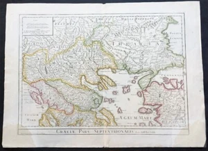 1780 Delisle Large Antique Map of Northern Greece, Macedonia, Thracia, Turkey - Picture 1 of 4