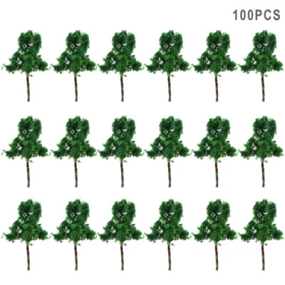 200pcs Z Scale 1:220 Deep Green Model Trees Iron Wire 30mm Railroad D3010 - Image 1 of 4