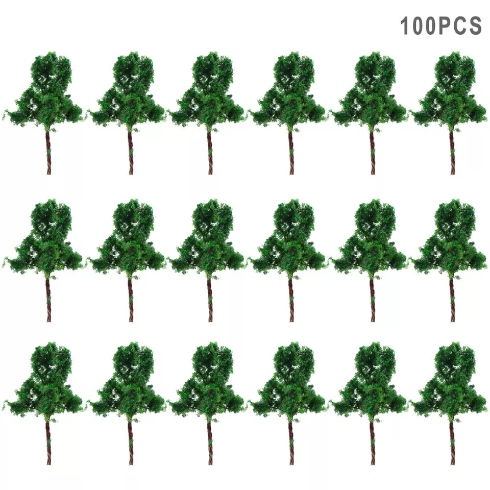 200pcs Z Scale 1:220 Deep Green Model Trees Iron Wire 30mm Railroad D3010 - Image 1 of 4