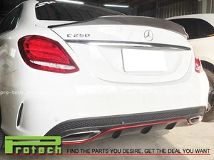 M-BENZ PSM Style Carbon Fiber Trunk Spoiler Fit W205 C-Class C250 C300 C400 4Dr - Picture 1 of 2