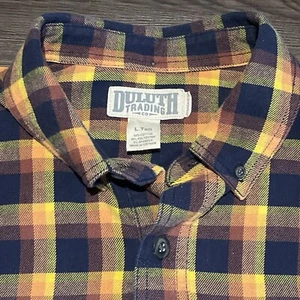 Duluth Trading Large Tall mehrfarbig kariertes Button Down L/S Flanellhemd - Bild 1 von 6