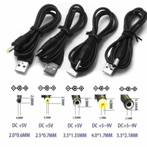 USB A Male to 2.0 2.5 3.5 4.0 5.5mm Connector 5V DC Charger Power Cable Cord AU - Picture 1 of 17