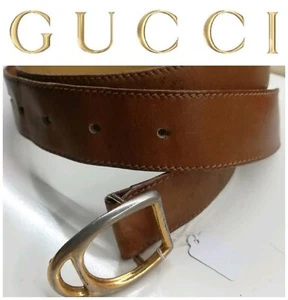 GUCCI CINTURA DONNA VINTAGE Anni '80 PELLE COLOR COGNAC  - Foto 1 di 12