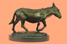 Bronze Donkey Sculpture - Solid Marble Base - Signed Gardet Classic Artwork Gift