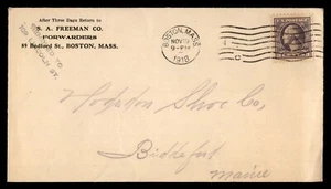 Mayfairstamps US 1918 Boston MA Freeman Co to Biddeford Maine Cover aas_77625 - Picture 1 of 2