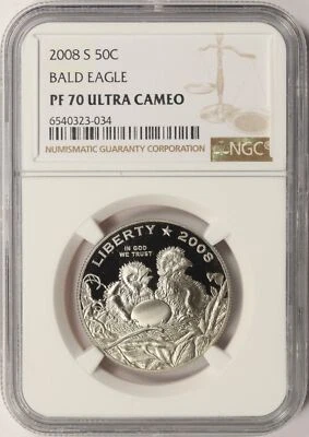 2008-S 50c Bald Eagle Commemorative Half Dollar 50c NGC PF70 Ultra Cameo - Image 1 of 4