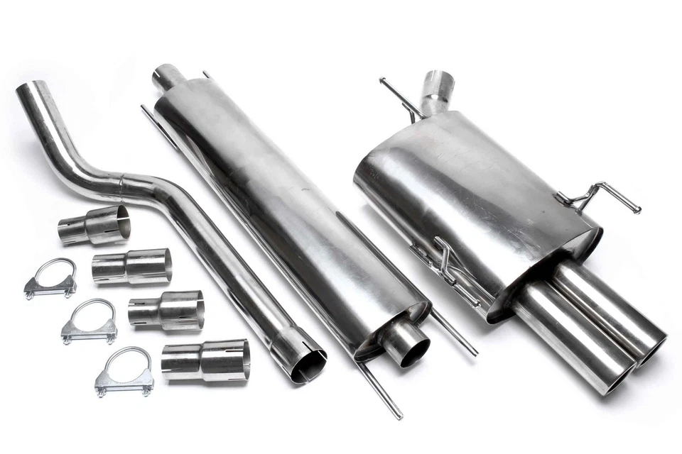 SISTEMA DI SCARICO SPORTIVO IN ACCIAIO INOX +ABE OPEL CORSA C 2x76mm - NUOVO! - Immagine 1 di 1