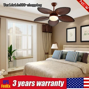 42" Tropical Palm Leaf Shape Ceiling Fan Light with Remote Control 3Color Change - Picture 1 of 23