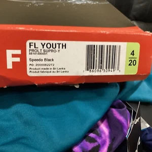 Speedo Pro LT Super Pro Black 4/20 Youth One Piece New In box Ss57 - Picture 1 of 1