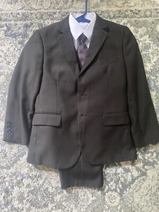 Wq•Han Boys Suit Size 8 Slim Black - Picture 1 of 3