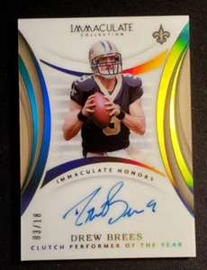 2018 Panini Immaculate Drew Brees FOTL On Card Auto #'d /18 Saints Future HOF QB - Picture 1 of 1