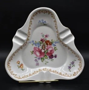 Crown Staffordshire Dreieckiger Aschenbecher Englands Blumenstrauß Dresden - Bild 1 von 8