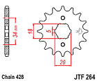JT Sprockets JTF264.14 Steel Front Sprocket For Honda CE90 
