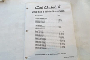 Original Cub Cadet 2000 Fall & Winter Products Manual,Book, Snow throwers, vacs - Picture 1 of 8