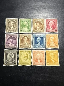 US Stamps Scott # 704-715 Washington Bicentennial Set of 12 Single Stamps OG MNH - Picture 1 of 2