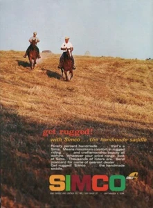 Anuncio impreso vintage de sillines de montar Simco Western 1966 - Imagen 1 de 1