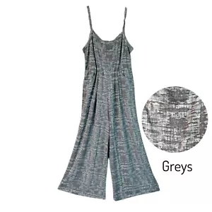 NWT LuLaRoe 2XL LEOLA Size 20 22 Adjustable Cami Jumpsuit Heathered Gray - Picture 1 of 2