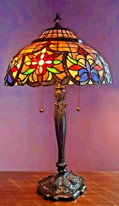 Quoizel TF6992VB Tiffany Table Lamp Vintage Bronze - Picture 1 of 14