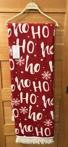 WEIHNACHTEN WINTER HO HO DECKE ROT & WEISS 51"X 67" DOCOFIL - Bild 1 von 3