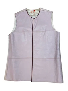 Vintage PSI 1970’s Women’s Pink Open Vest Size 14 Made In USA Leather - Picture 1 of 11