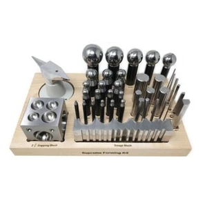 Supreme Forming Kit- Jewellers Punch Set Anvil Dapping Includes 40+ Items - Picture 1 of 7