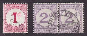MATT'S STAMPS SCOTT BECHUANALAND #J5, #J6a PAIR POSTAGE DUE, 1932, USED CV$54 - Picture 1 of 3