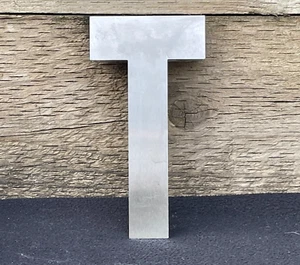 Vintage Aluminium 8" Metal Letter T Shop Front Sign 3D Letter Wall Art Reclaimed - Picture 1 of 7