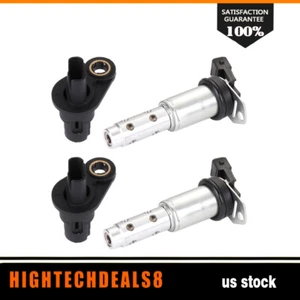 4Pcs Camshaft Position Sensor & Variable Valve Timing Solenoid New Fit For BMW - Picture 1 of 14