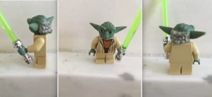 GENUINE LEGO MINIFIGURE YODA WITH LIGHT SABER STAR WARS SW0906 75208 EUC CLEAN - Picture 1 of 5