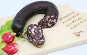 500g RING SCHWARZWURST BLUTWURST HAUSMACHER BLACK PUDDING SAUSAGE MADE i GERMANY - Bild 1 von 8