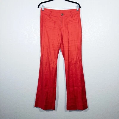 Nuevo Pantalón CAbi Perfect Rojo San Valentín Mezcla Lino Talla 4 Foto 1 de 4