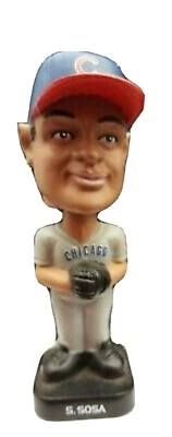 Sammy Sosa Chicago Cubs 2003 cubierta superior 3" mini cabeza bobble poste cereal nuevo  Foto 1 de 4