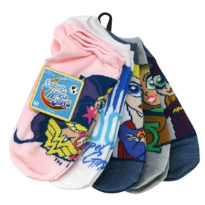 DC COMICS SUPER HERO GIRLS 5 Pair No Shows Socks, Shoe Size 4-10, Sock Size 9-11 - Picture 1 of 12