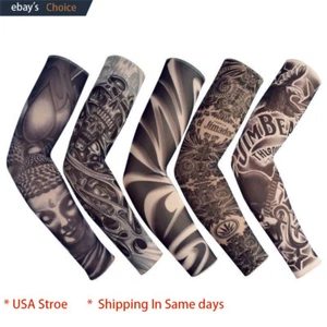 6 pcs Tattoos Cooling Arm Sleeves Cover UV Sun Protection Basketball Golf Sport - Picture 1 of 9