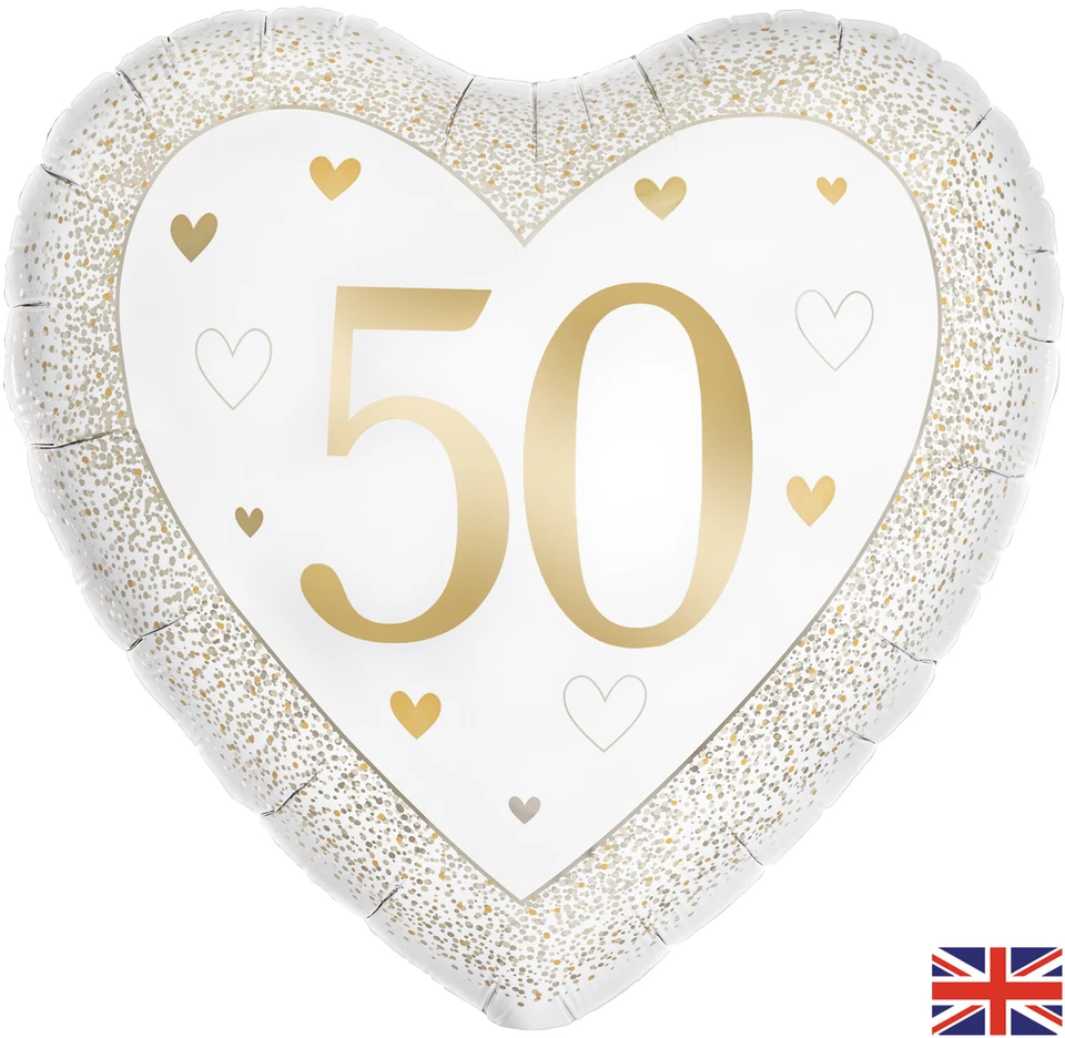50th Golden Wedding Anniversary Balloon Foil Party Decoration Happy Anniversary - Image 1 of 1
