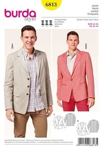 Burda Style Mens Jacket Sewing Pattern 6813 EU 44-54 US 34-44 Stylish Apparel - Picture 1 of 3