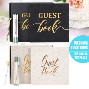 Hardcover Wedding Guest Book for Your Wedding Reception Photos Elegant Guestbook - Picture 1 of 33