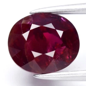 💎 2.36ct 7.5x6.5mm Oval Purplish Red Ruby - Unheated, Myanmar Gem - Imagen 1 de 4