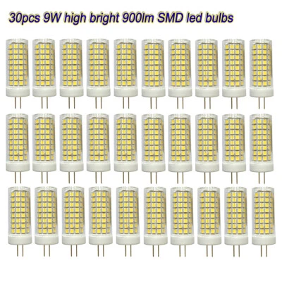 30pcs G4 LED Bulb 9W=80W Halogen, JC Bi-pin 120V AC/DC Warm White Energy Saving - Image 1 of 4