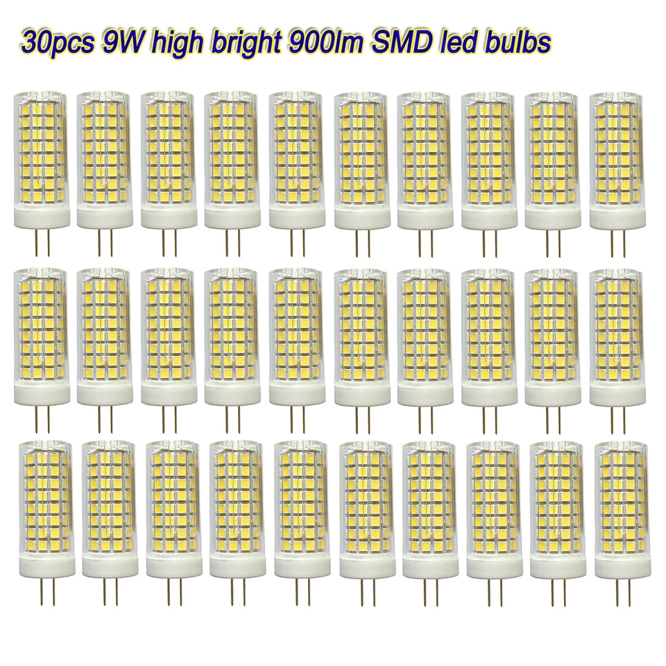 30pcs G4 LED Bulb Dimmable 9W 80W Halogen Equivalent JC Bi-pin 120V Warm White - Image 1 of 4