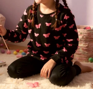 Lip Gloss Girls Top Size 14/16 – Long Sleeve 100% Cotton Tee with Back Zipper - Picture 1 of 8