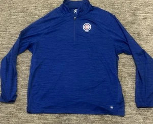 Chicago Cubs Jacke Herren 2XL blau MLB Pullover 1/4 Zip leicht 47 Marke Golf - Bild 1 von 4