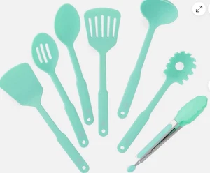 GreenLife Cooking Tools and Utensils, 7pc Utensil Set, Turquoise - Picture 1 of 4