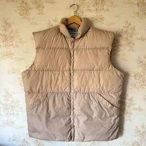 Vintage 70s Gerry made in Colorado USA tan down puffer vest outdoor ski XL - Picture 1 of 8