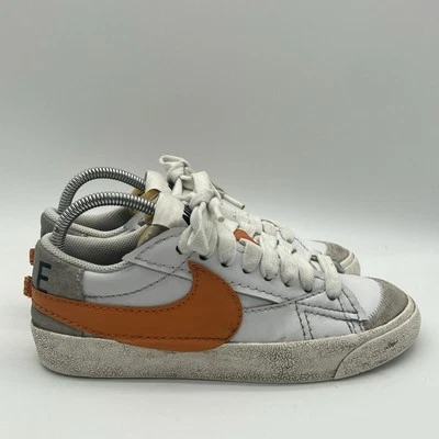Para Hombres Talla 6 Nike Air Blazer Bajo Jumbo Grande Swoosh Blanco/Naranja Zapatillas de Skate Foto 1 de 4