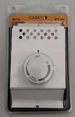 Cadet Double Pole Built-In Baseboard Thermostat 22 Amp 120/208/240 Volt White  - Image 1 of 4