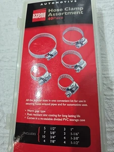 40pc HOSE CLAMP Asst. Set Worm Gear Hose Pipe Fitting Clamp Kit READ - Picture 1 of 3