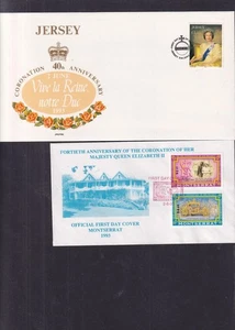 Queen Elizabeth II Coronation 1993 FDC choice Jersey Montserrat - Picture 1 of 3